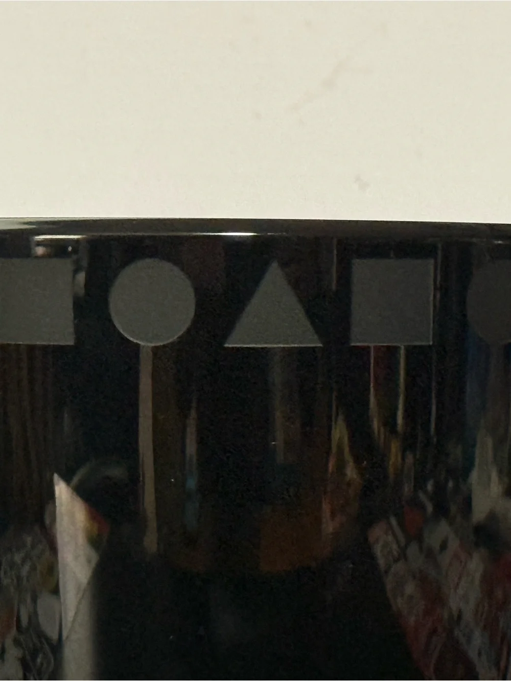 Vintage Black Crystal Vase by Ward Bennett for Sasaki w/Etched Geometric Band